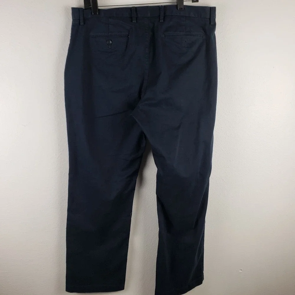 Banana Republic Men's 35x30 Vintage Straight Chino Pants Dark Blue Cotton Office